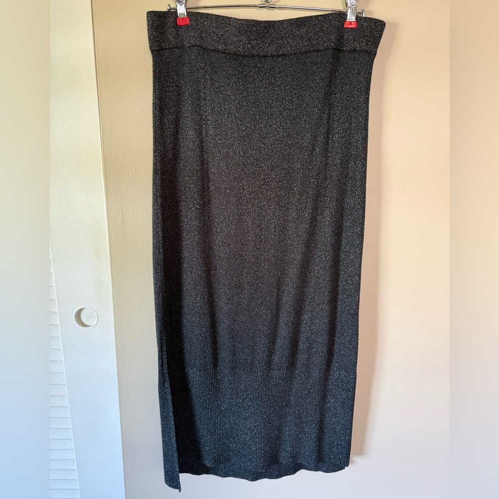 Banana Republic Charcoal Sparkle Midi Sweater Skirt